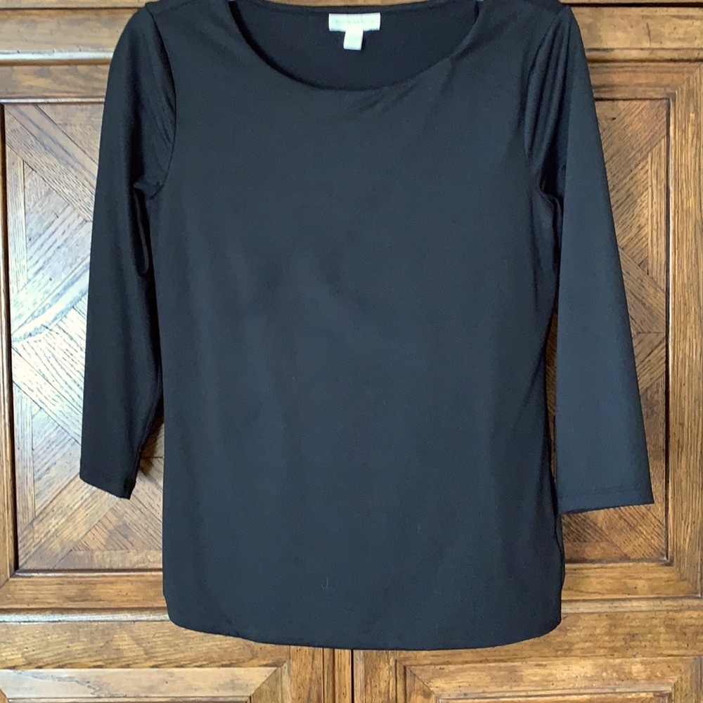 Charter Club black pull over top very stretchy front lined. Excellent